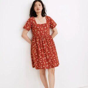 NWT Madewell Allie Mini Dress in Cottage Floral, Sz XS